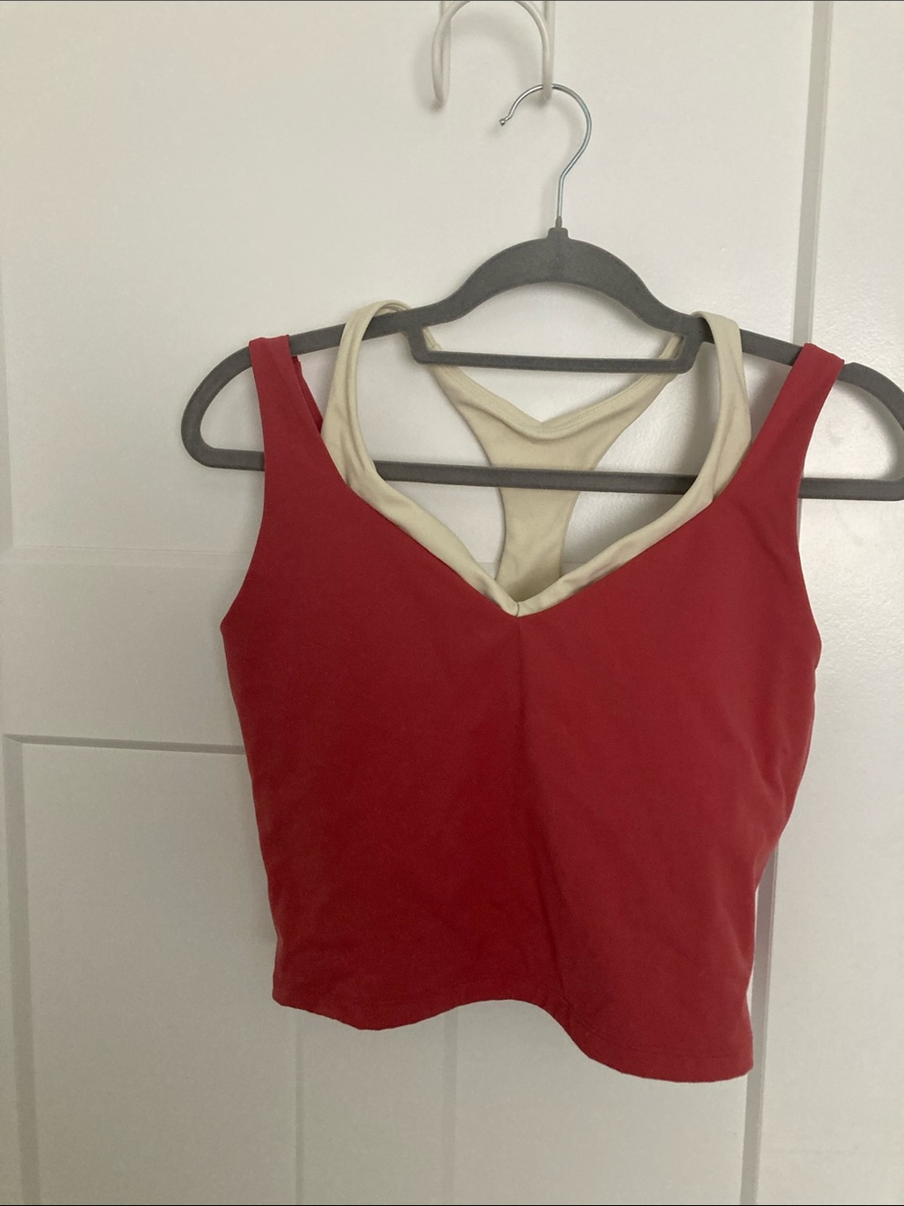 Red Tank Top with Cream Trim and Racerback